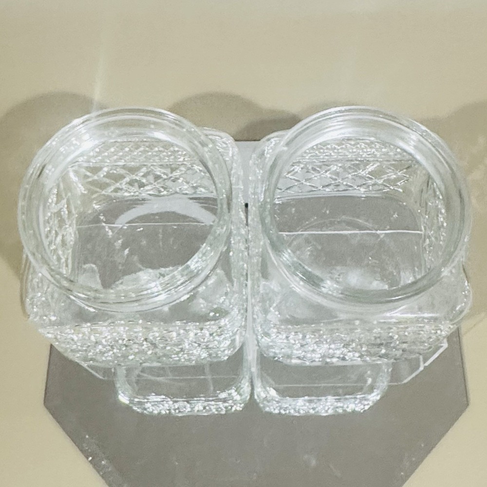 (2) Vintage Anchor Hocking Wexford Pattern Clear Glass Canister Jar - No Lids - Picture 3 of 6